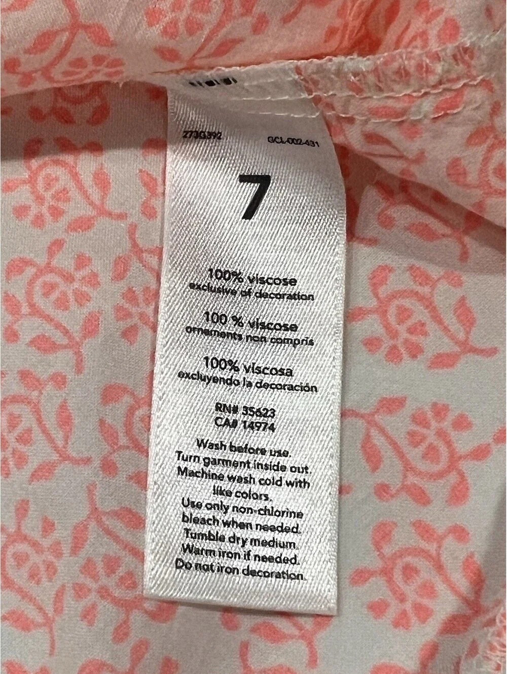 Carters Girls Sleeveless Top Size 7